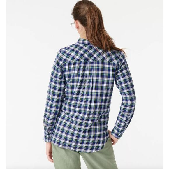 J.Crew Button Down Shirt Plaid Flannel Classic Fit Boyfriend Preppy US 00 NWT - Picture 4 of 14